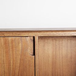 Mindi wood sideboard in natural, 150 x 37 x 110 cm | Slough