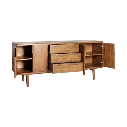 Mindi houten dressoir in naturel, 181 x 42 x 76 cm | Moeras
