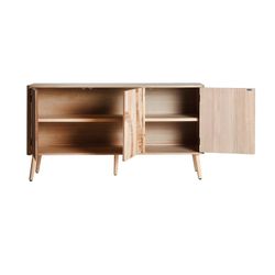 Aparador de madera de paulownia en color natural, 140 x 42 x 75 cm | Nordby