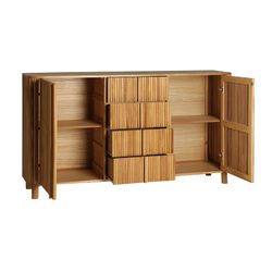 Dressoir van paulowniahout in naturel, 160 x 40 x 90 cm | Skagen