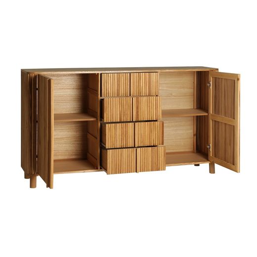Dressoir van paulowniahout in naturel, 160 x 40 x 90 cm | Skagen