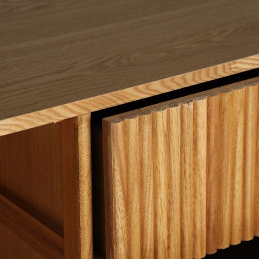 Dressoir van paulowniahout in naturel, 160 x 40 x 90 cm | Skagen