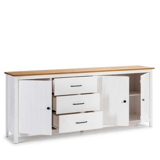 Living room set consisting of a 190 cm sideboard and a white display cabinet | Miranda