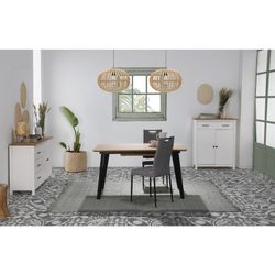 Living room set consisting of a display case and sideboard in white | Miranda