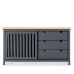 Grijs grenen dressoir, 150 x 40 x 80 cm