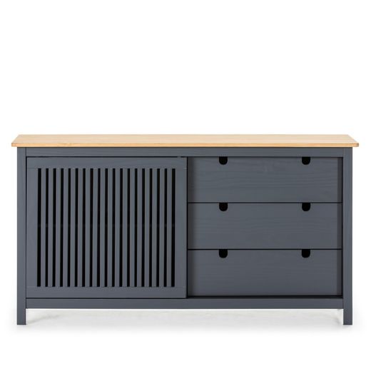 Grijs grenen dressoir, 150 x 40 x 80 cm