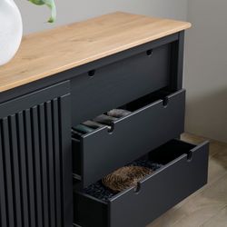 Grijs grenen dressoir, 150 x 40 x 80 cm