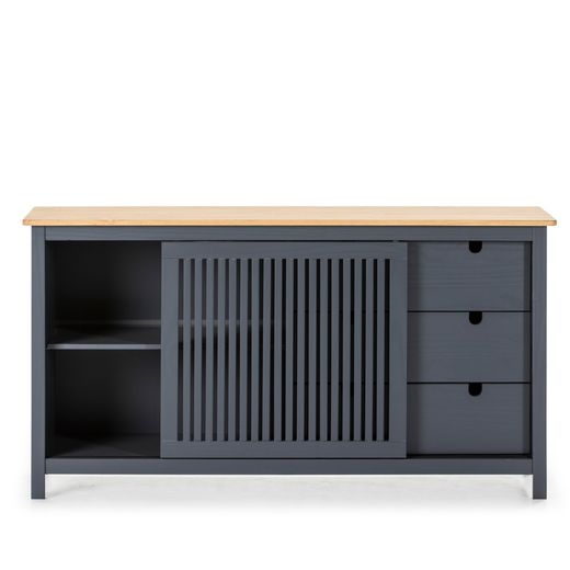 Grijs grenen dressoir, 150 x 40 x 80 cm
