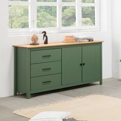 Buffet en bois de pin vert, 150 x 40 x 80 cm | Miranda