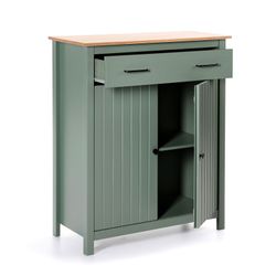 Living room set consisting of a display case and sideboard in green | Miranda