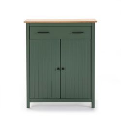 Living room set consisting of a display case and sideboard in green | Miranda