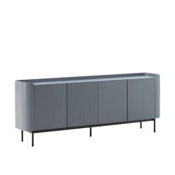 Wooden sideboard in blue, 200 x 40 x 80 cm | Willa