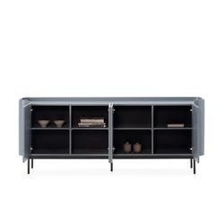 Wooden sideboard in blue, 200 x 40 x 80 cm | Willa