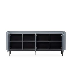 Wooden sideboard in blue, 200 x 40 x 80 cm | Willa