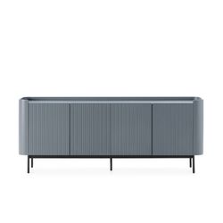 Wooden sideboard in blue, 200 x 40 x 80 cm | Willa
