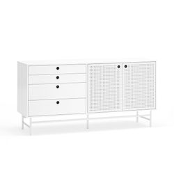 Aparador de madera en blanco, 150 x 47 x 77 cm | Punto
