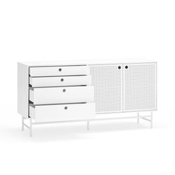 Aparador de madera en blanco, 150 x 47 x 77 cm | Punto