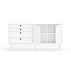 Aparador de madera en blanco, 150 x 47 x 77 cm | Punto