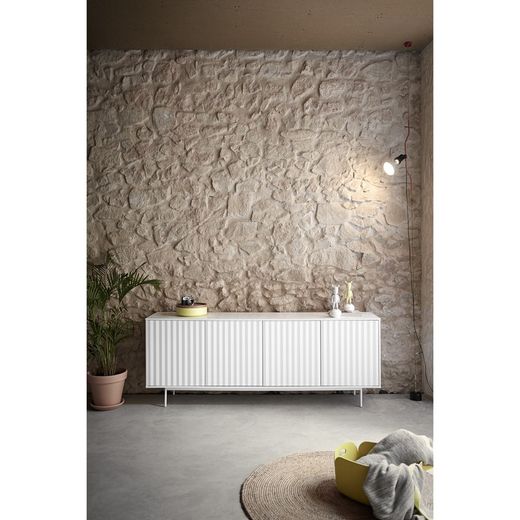 Λευκό ξύλινο μπουφέ, 211 x 47 x 80 εκ. | Πριόνι