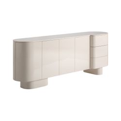 Aparador de madera en blanco roto, 220 x 50 x 80 cm | Haton