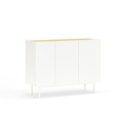 Wooden sideboard in white and oak, 110 x 40 x 85 cm | Arista