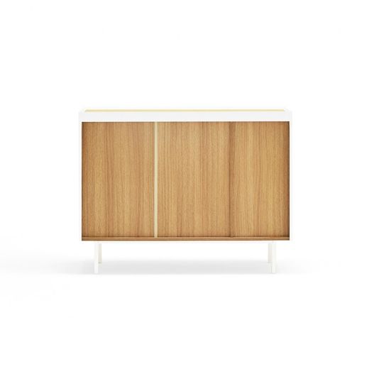 Wooden sideboard in white and oak, 110 x 40 x 85 cm | Arista