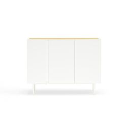 Wooden sideboard in white and oak, 110 x 40 x 85 cm | Arista