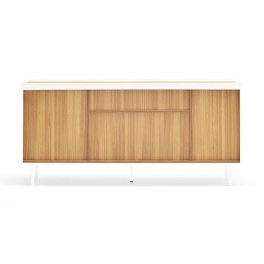 White and oak-colored wooden sideboard, 165 x 40 x 78 cm | Arista