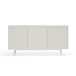White and light oak wood sideboard, 159.2 x 47 x 79.6 cm | Sierra