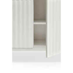 White and light oak wood sideboard, 159.2 x 47 x 79.6 cm | Sierra