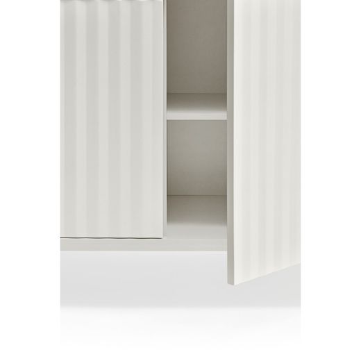 White and light oak wood sideboard, 159.2 x 47 x 79.6 cm | Sierra