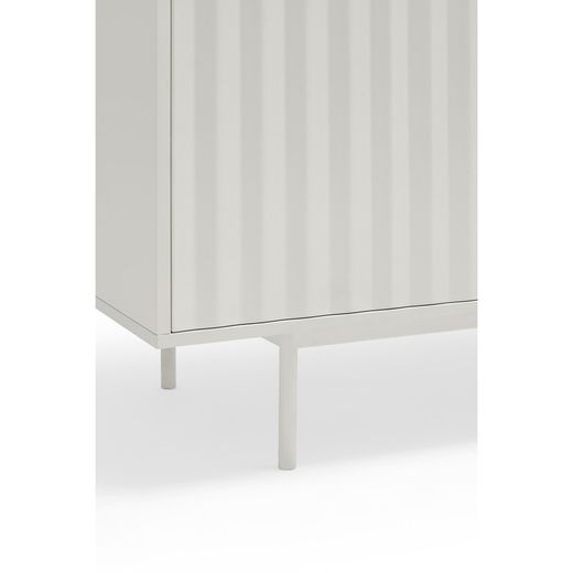 White and light oak wood sideboard, 159.2 x 47 x 79.6 cm | Sierra