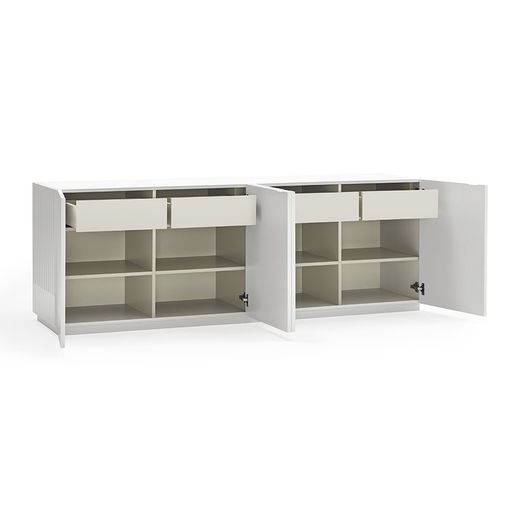 White and cream wooden sideboard, 200 x 46 x 70 cm | Doric