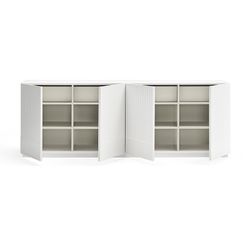 White and cream wooden sideboard, 200 x 46 x 70 cm | Doric