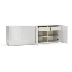 White and cream wooden sideboard, 200 x 46 x 70 cm | Doric