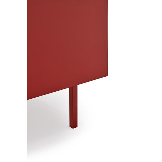 Sideboard aus Holz in Burgunderrot und Eichenfarbe, 165 x 40 x 78 cm | Rand