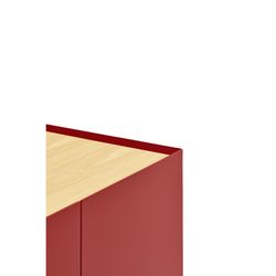 Sideboard aus Holz in Burgunderrot und Eichenfarbe, 165 x 40 x 78 cm | Rand