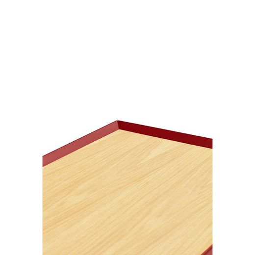 Sideboard aus Holz in Burgunderrot und Eichenfarbe, 165 x 40 x 78 cm | Rand