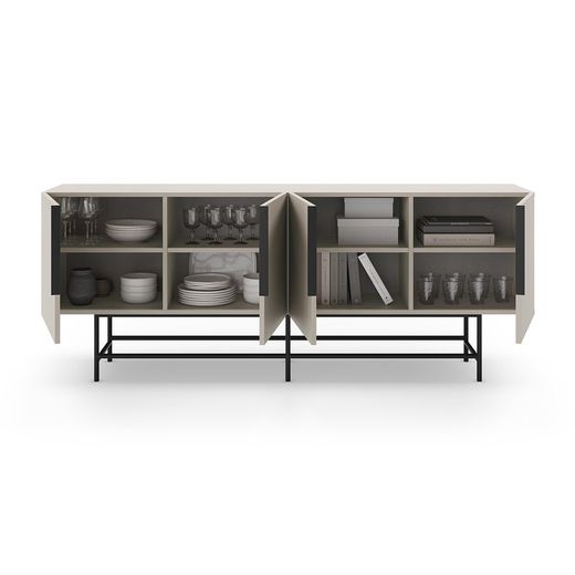 Cream-coloured wooden sideboard, 200 x 40 x 77.9 cm | Eldia