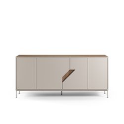 Drewniana komoda w kolorze kremowym i dębowym, 180 x 40 x 80 cm | Lilou