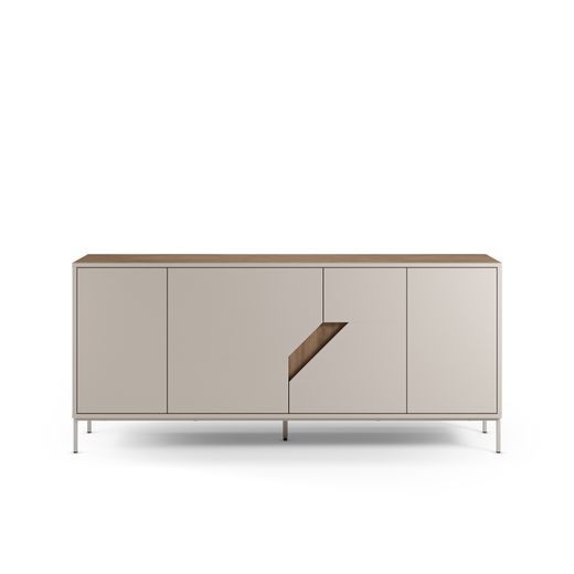 Drewniana komoda w kolorze kremowym i dębowym, 180 x 40 x 80 cm | Lilou