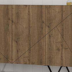 Buffet en bois couleur noyer, 180 x 41,8 x 80 cm | Connie
