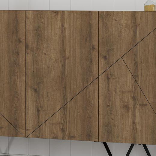 Buffet en bois couleur noyer, 180 x 41,8 x 80 cm | Connie
