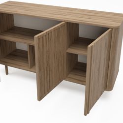 Drewniana komoda w kolorze dębowym, 137,7 x 40 x 80,4 cm | Salma