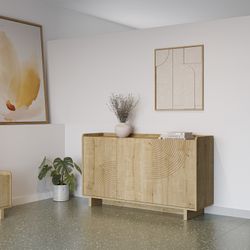 Wooden sideboard in oak color, 140 x 40 x 80 cm | Daira