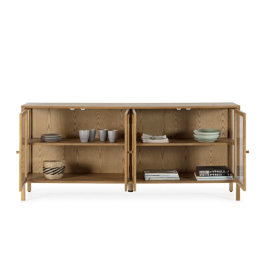 Buffet en bois couleur chêne, 180 x 40 x 80 cm | Ceci
