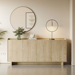 Drewniana komoda w kolorze dębu, 180 x 40 x 80 cm | Daira