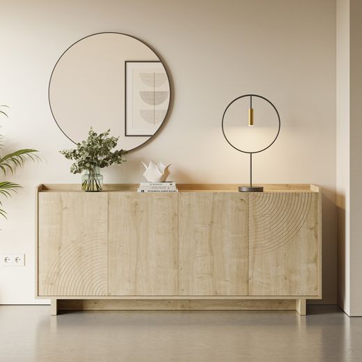 Drewniana komoda w kolorze dębu, 180 x 40 x 80 cm | Daira