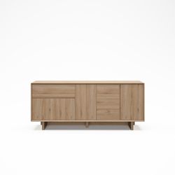 Drewniana komoda w kolorze dębowym, 180 x 45 x 76,5 cm | Carpi