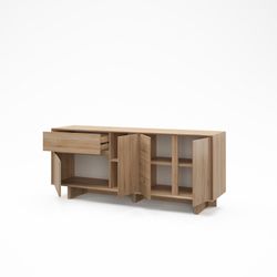 Drewniana komoda w kolorze dębowym, 180 x 45 x 76,5 cm | Carpi